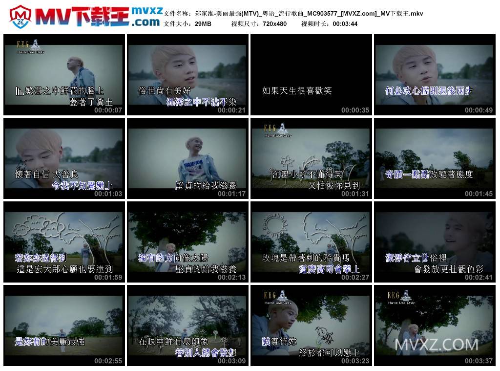 郑家维-美丽最强(MTV)_粤语_流行歌曲_MC903577